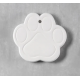 Ceramic Bisque Paw Print Ornament